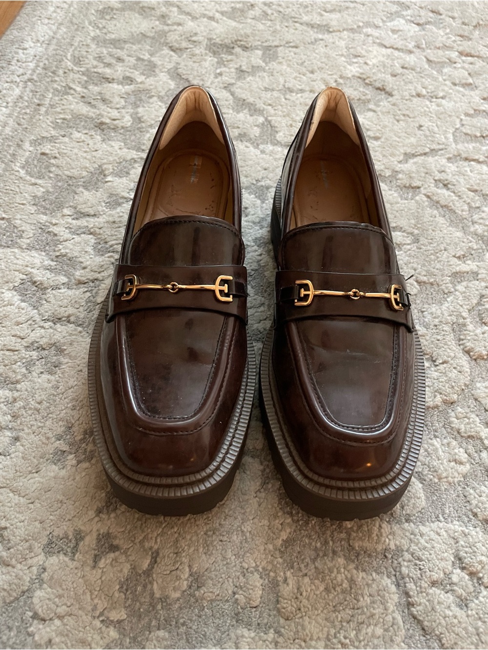 Women's Brown Lug Sole Sam Edelman Loafers 9.5